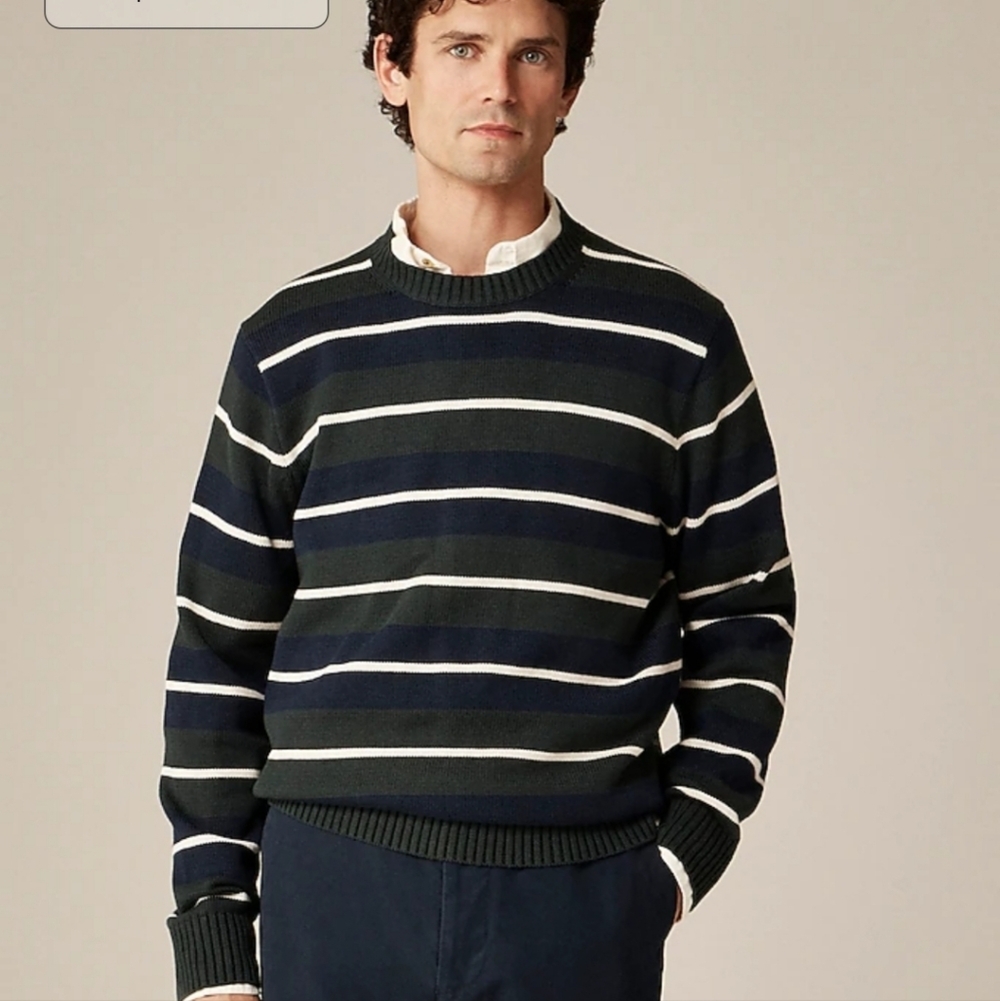 J Crew Heritage cotton sweater in stripe Size S NWT